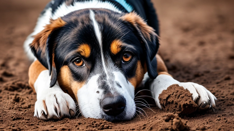 why is Dog eating dirt